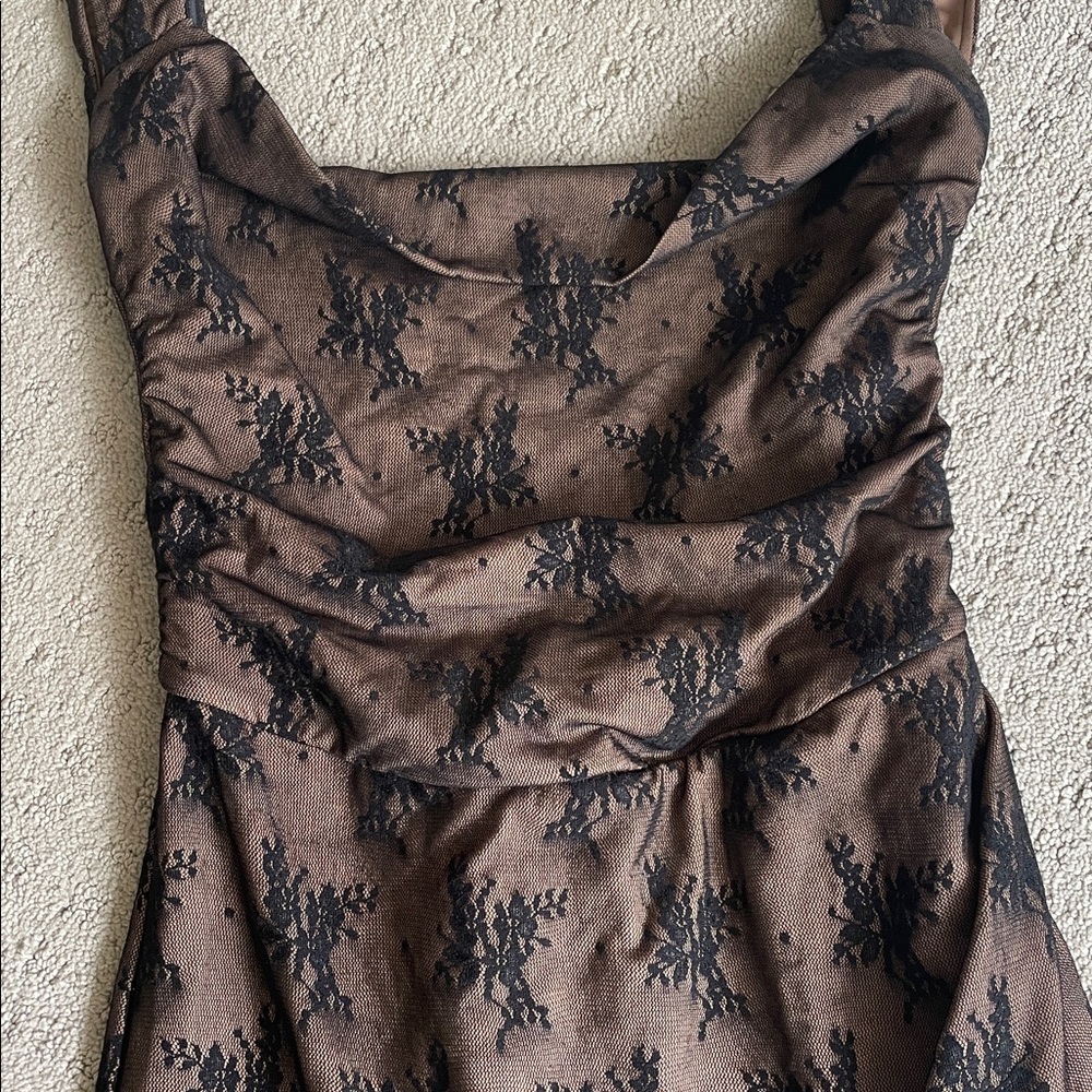 Tiger Mist Brown and Black Dress - Picture 3 of 7
